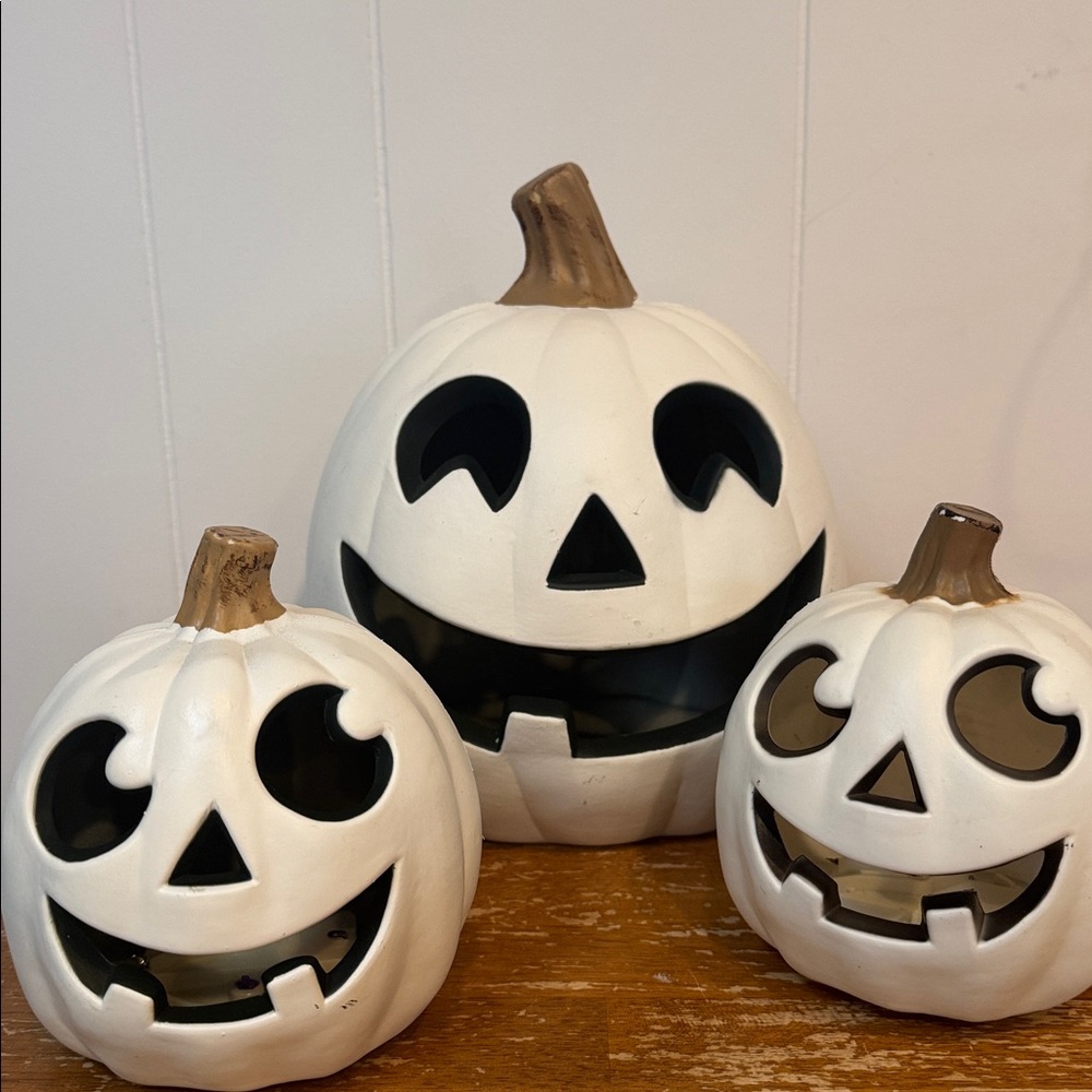 White Plastic Pumpkin Trio Target